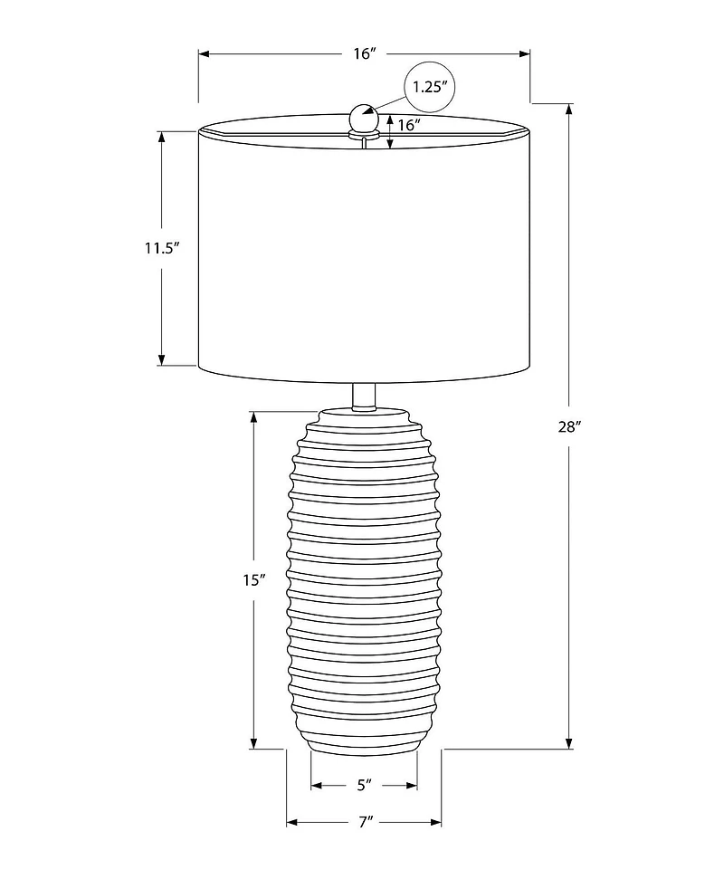 Monarch Specialties  Luminaire, 28"h, Lampe De Table, Résine Crémeuse, Teinte Ivoire / Crème, Transitionnel