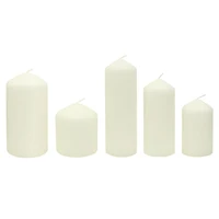Mainstays bougies pilier ivoire, non parfumé Paquet de 5, tailles variées