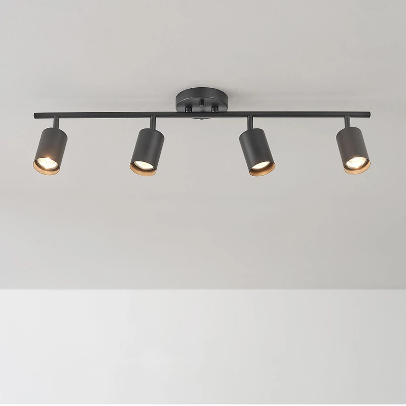 Rail d’éclairage à 4 ampoules de 30 po noir mat