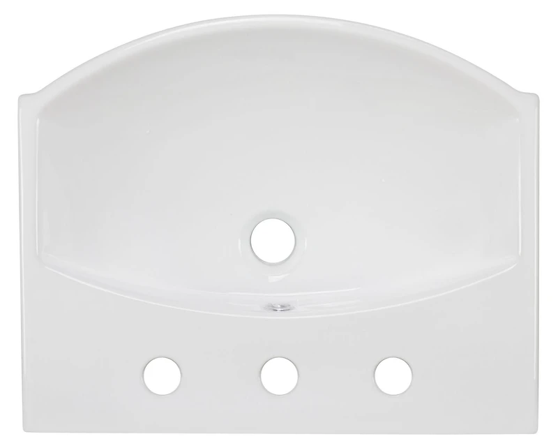 in. W Above Counter White Bathroom Vessel Sink Set For 3H8-in. Center Faucet AI