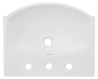 in. W Above Counter White Bathroom Vessel Sink Set For 3H8-in. Center Faucet AI