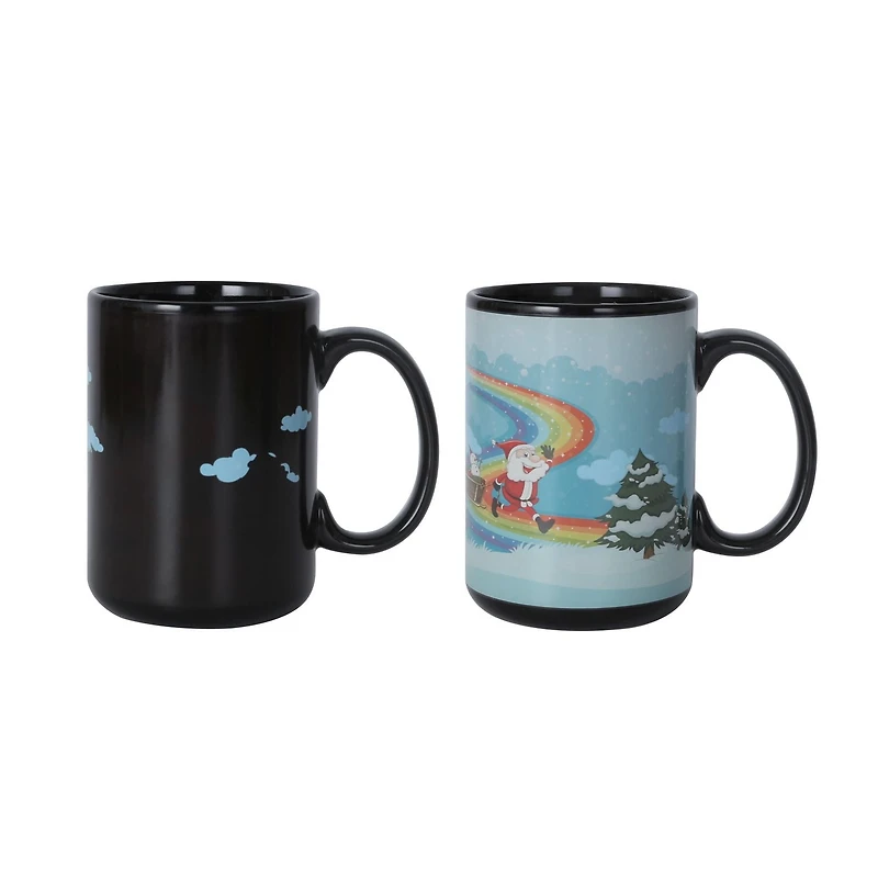 HOLIDAY TIME 440 ML GRES GRANDE TASSE <br>MODÈLE DE CHANGEMENT ACTIF À LA CHALEUR
