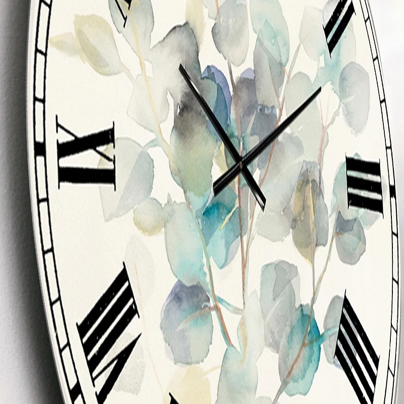Designart Feuilles d'eucalyptus I horloge murale