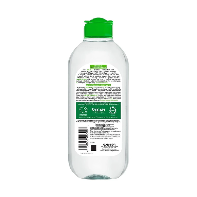 Garnier Micellar Water Makeup Remover All-In-One Cleanser for Oily Skin, 400 mL