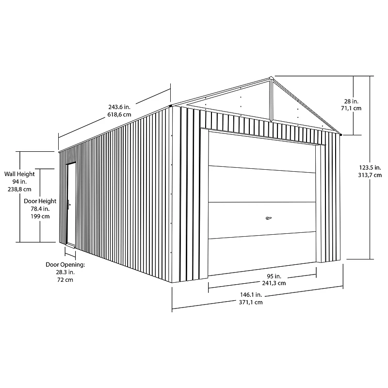 Sojag Everest 12 x 20 x 10 ft Charcoal Garage