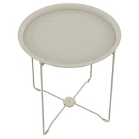 Mainstays Steel Outdoor Tray Top Side Table, White