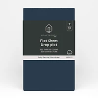 Hometrends 300 TC Brushed Percale Flat Sheet, Size: Twin