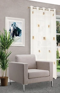 Gouchee Home Impression, voilage large, semi- transparent à œillets, Ensemble de 2 panneaux, 60pox96po