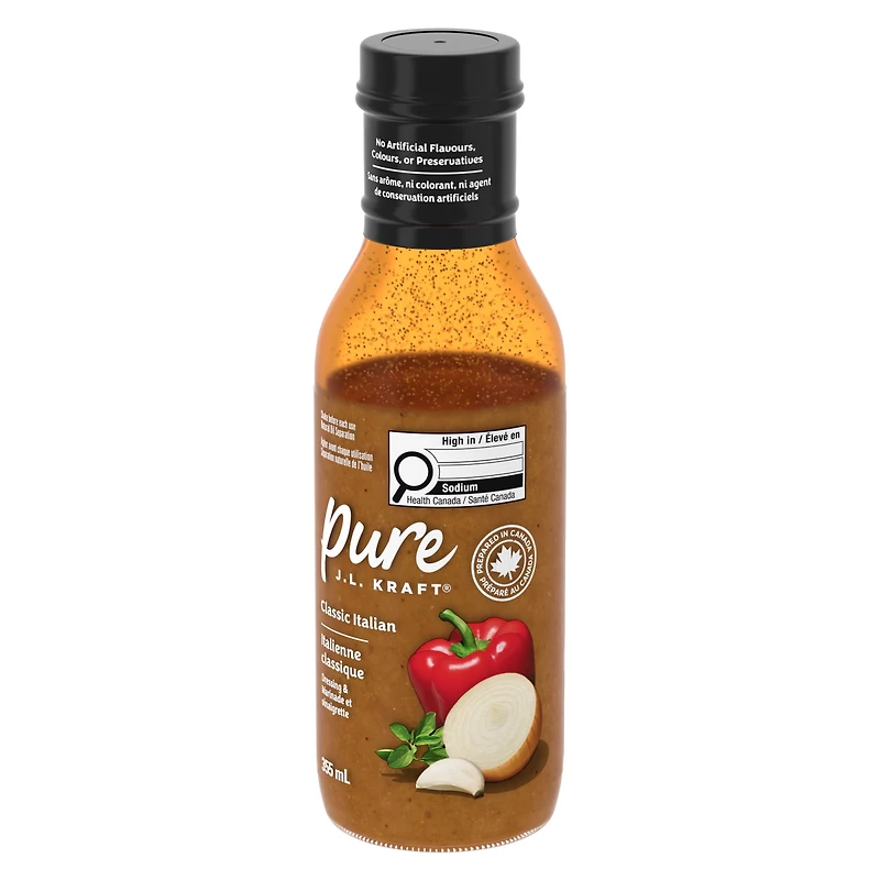 Pure J.L. KRAFT Classic Italian Dressing & Marinade, 355 mL Bottle