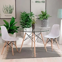 Heavenly Collection | Eiffel Glass Dining Table 32” Diameter for Dining Rooms or Outside Spaces