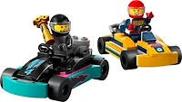 LEGO City Go-Karts and Race Drivers Toy Playset, 2 Driver Minifigures, Racing Vehicle Car Toy, Fun Race Car Toy Gift for Kids Aged 5 and Up, 60400, Includes 99 Pieces, Ages 5+