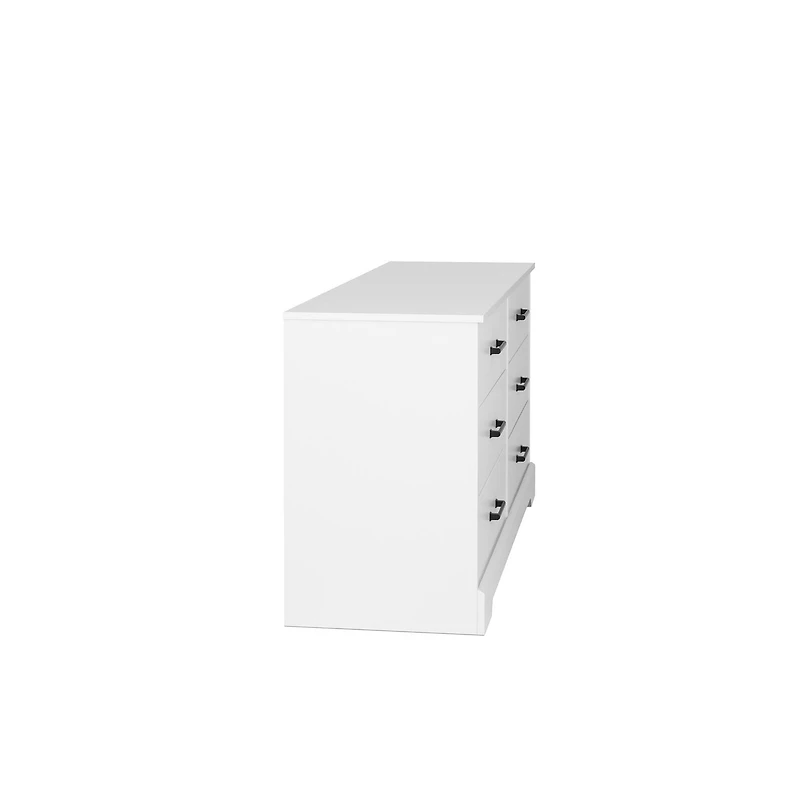 Prepac Rustic Ridge White 6-Drawer Dresser, 18.25"D x 53.25"W x 28.5"H