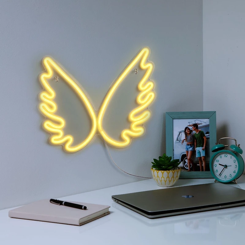 Merkury Innovations Enseigne murale au néon LED ailes 15,75" Enseigne murale néon LED Wing