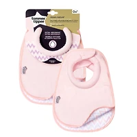 Tommee Tippee Closer to Nature Comfi-Neck Reversible Soft Baby Bib, 0m+ – Pink