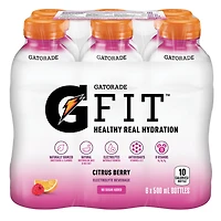 Gatorade Fit Citrus Berry Electrolyte Beverage 6 x 500mL, Bottles