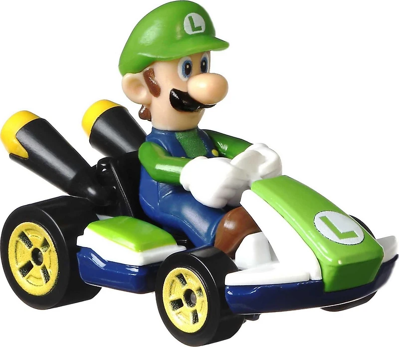 Mini-véhicule Luigi Hot Wheels à l’échelle 1:64 inspirés de Mario Kart