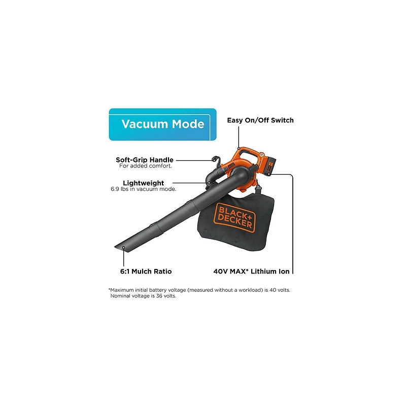 40V MAX* Leaf Blower/Leaf Vacuum Kit, Cordless