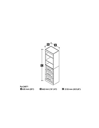 Bestar Pur Unité de rangement 25“ avec ensemble 3 tiroirs