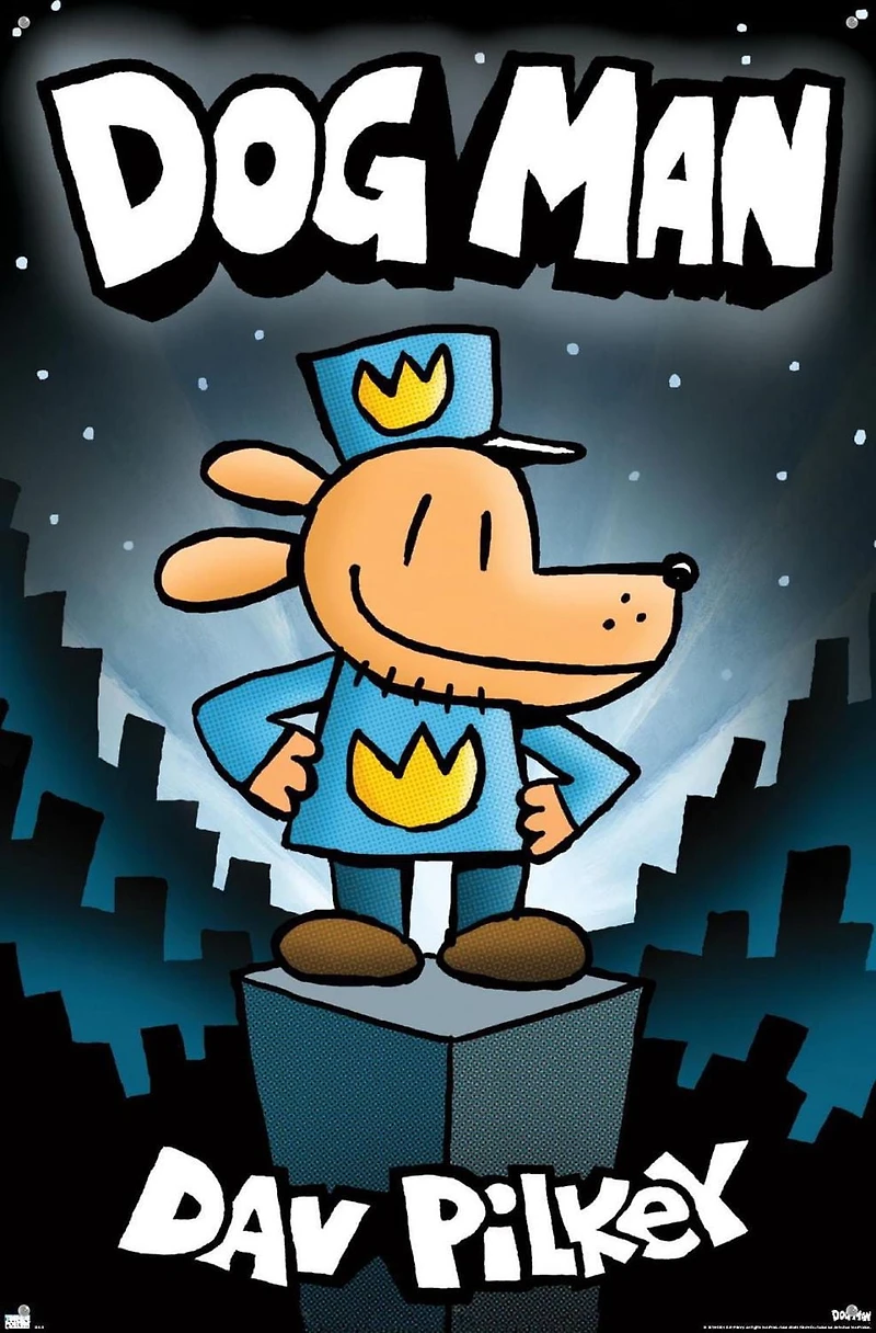 Dog Man - Book Cover (2016) Wall Poster with Pushpins, 22.375" x 34"