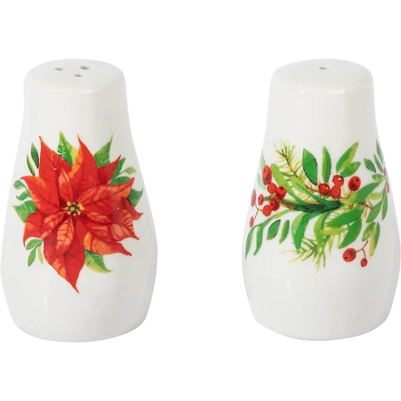 Gibson Home Magic Poinsettia Ensemble de service et accessoires 4 pièces en céramique fine