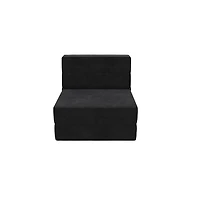 Novogratz The Flower Modular Chair and Lounger Bed with 5-in-1 Design, Black