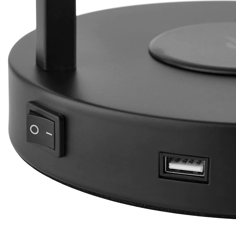 hometrends Table Lamp with USB Port & Wireless Charger, 17 in., wireless charger