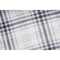 Safdie & Co. Couverture Jeté à Capuche Hoodzy Ultra Doux en Flanelle avec Endos en Sherpa Carreaux Gris