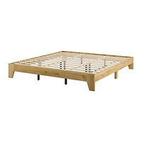 CorLiving Aiko Engineered Wood Mid Century Platform Bed Frame with Slats, No Box Spring Required