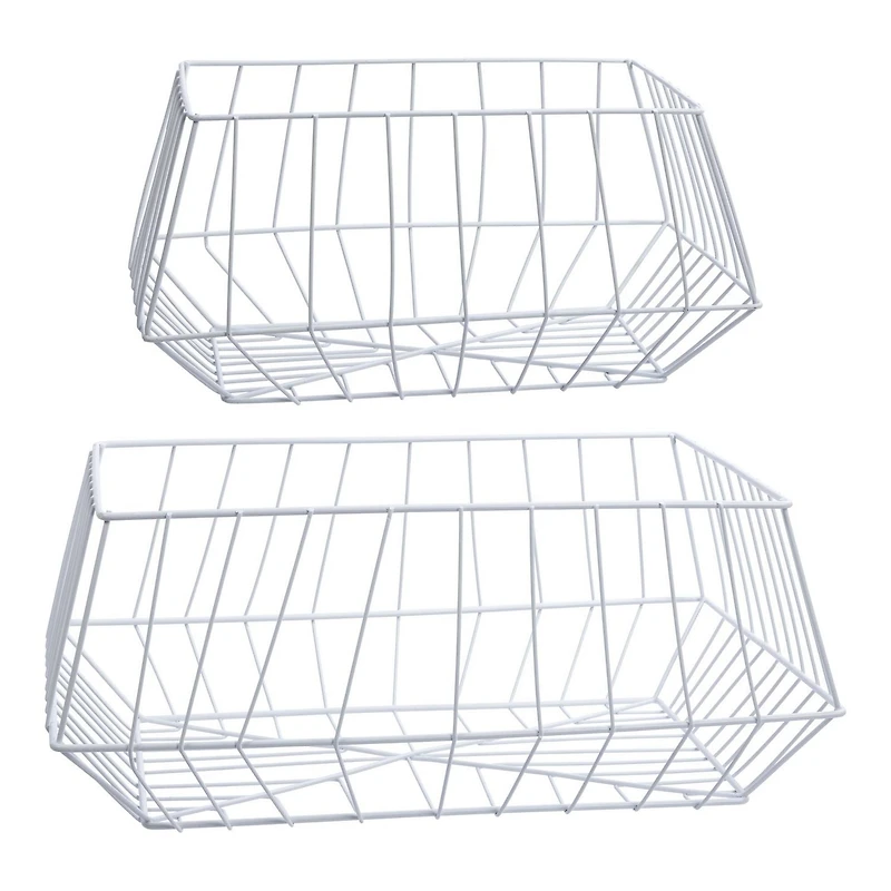 Truu Design, Trapezoid Wire Storage Basket, Set of 2