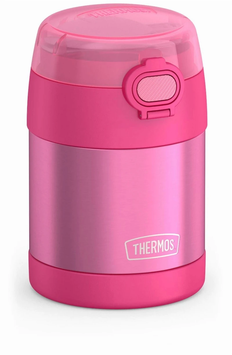 Thermos Stainless Steel Vacuum Insulated FUNtainer Food Jar with Snack Top, 295ml, Pink