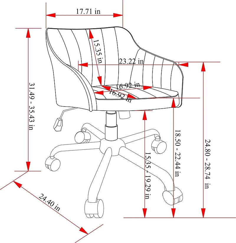 Ava Office Chair, Beige