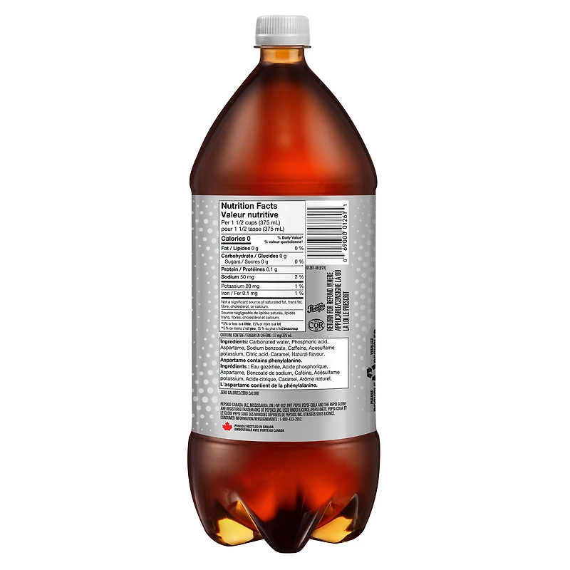 Pepsi Diet Cola 2 L, Bottle, 2 L