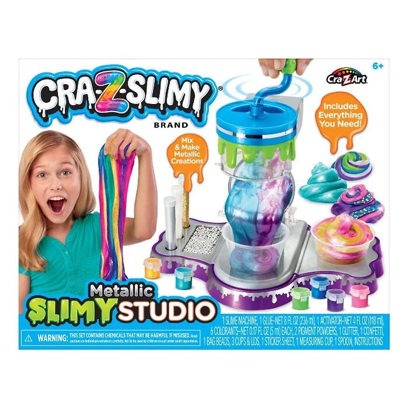 Cra-Z-Art Cra-Z-Slimy Multicolor Metallic Slime Studio, Slime Making Kit for Kids, Ages 6 and up, Ages 6 and up