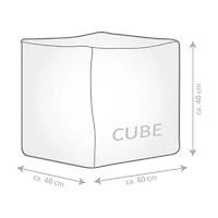 Gouchee Home Cube Brava Electric Blue Pouf Ottoman – Water-Repellent Cube Bean Bag Footstool with Polystyrene Beads, Lightweight & Portable for Living Room or Dorm