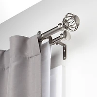 Hometrends Lattice 3/4" Nickel Double Drapery Rod Set