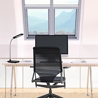 Lampe de bureau en métal à ampoule DEL intégrée, col de cygne en chrome, 5 watts, 260 lumens