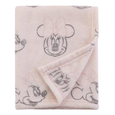 Minnie Mouse Couverture pour Bébé à Imprimé Intégral, Nourrisson Fille, Rose
