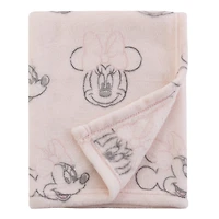 Minnie Mouse Couverture pour Bébé à Imprimé Intégral, Nourrisson Fille, Rose