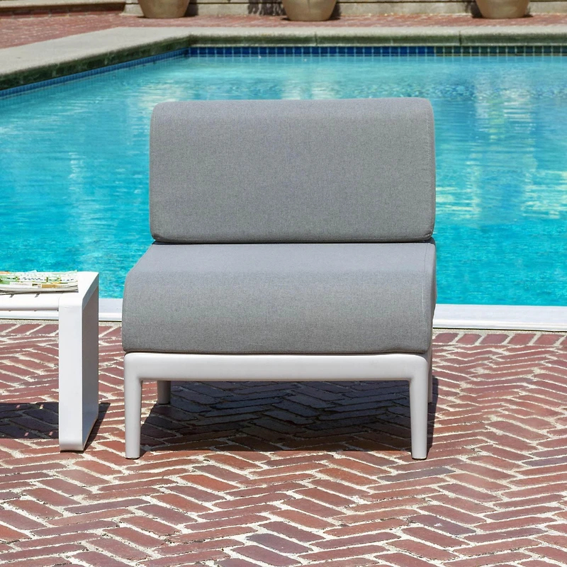 Chaise modulaire sans accoudoirs Leaf de la Collection Plus de Patioflare, gris
