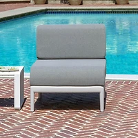 Chaise modulaire sans accoudoirs Leaf de la Collection Plus de Patioflare, gris