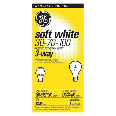 GE Lighting Canada Ge 30/70/100 Trilight 3 Way 1 Pack