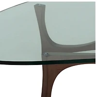 Walnut Coffee Table with Glass Top