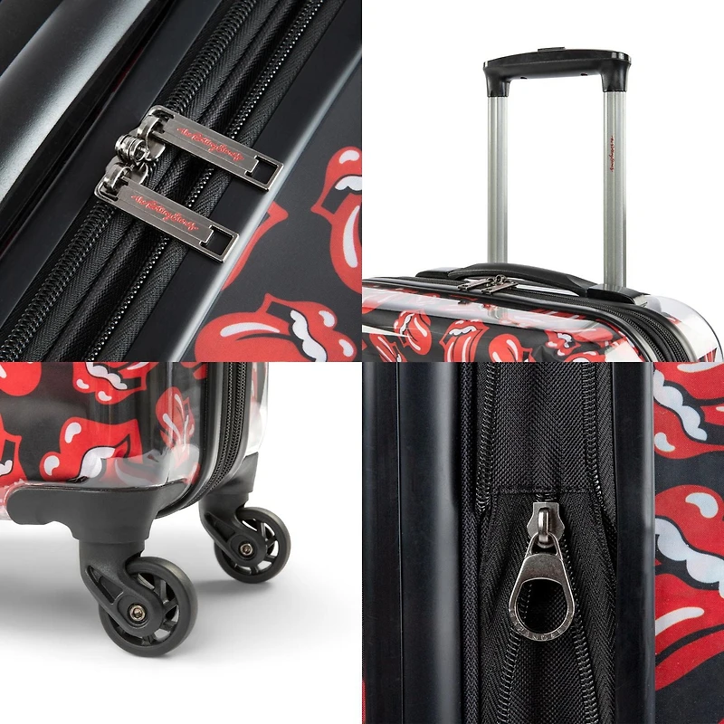 Rolling Stones - Ensemble valise de cabine 4 pièces Bagage à main avec sac à dos et 2 sacs pliables