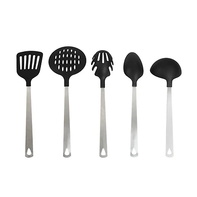 Mainstays 5 Piece Kitchen Utensil Set Stainless Steel and Nylon, Mainstays 5 Piece Kitchen Set