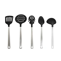 Mainstays 5 Piece Kitchen Utensil Set Stainless Steel and Nylon, Mainstays 5 Piece Kitchen Set