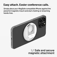 Support caméra MagSafe Belkin pour iPhone et MacBook – Transforme l’iPhone en webcam – Compatible MacBook Pro, Air, iPhone 12 à 16 – Blanc