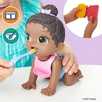 Baby Alive Lil Snacks Doll, Eats and "Poops," 8-inch Baby Doll Toy, Kids 3 and Up, Black Hair