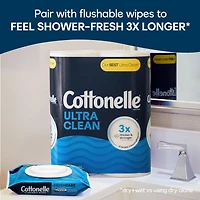 Cottonelle Ultra Clean Toilet Paper, Strong Toilet Tissue, 6 Mega Rolls (6 Mega Rolls = 24 Regular Rolls), 284 Sheets per Roll