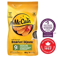 McCain® 9 Minute No Flip Savoury Herb Potato Patties, Made in Canada from domestic and imported ingredients, 600g