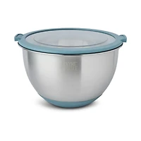 Thyme & Table 6-Piece Nesting Mixing Bowl Set with Easy Grip Transparent Lids - Blue